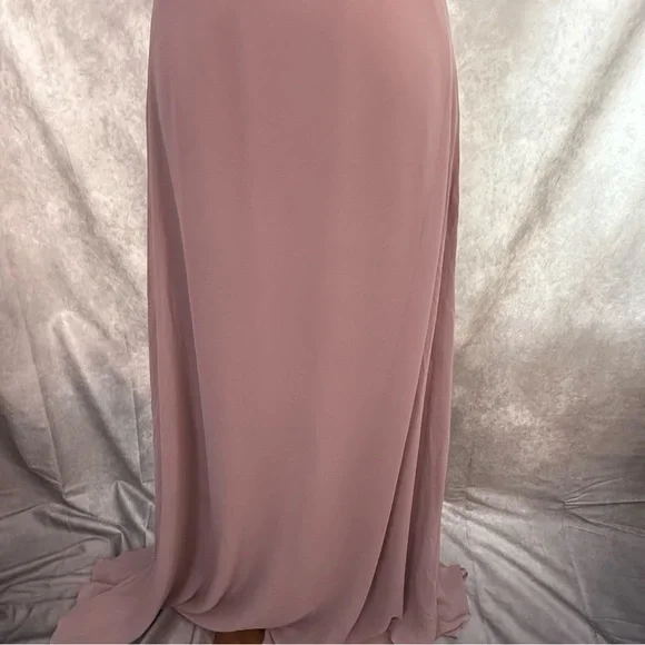 Birdy Grey Formal Mauve Dusty Rose Dress Gown Mesh Cutouts Prom Wedding Gala - Picture 6 of 10